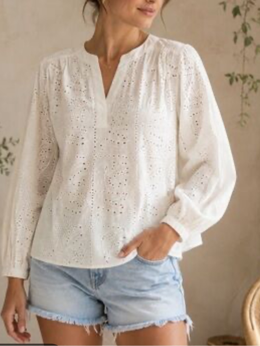 Universal thread coastal eyelet top size XXL top